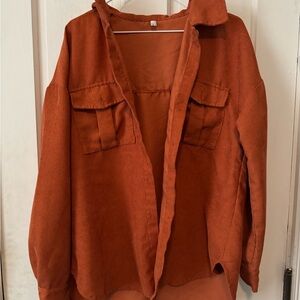 Burnt orange fall shacket